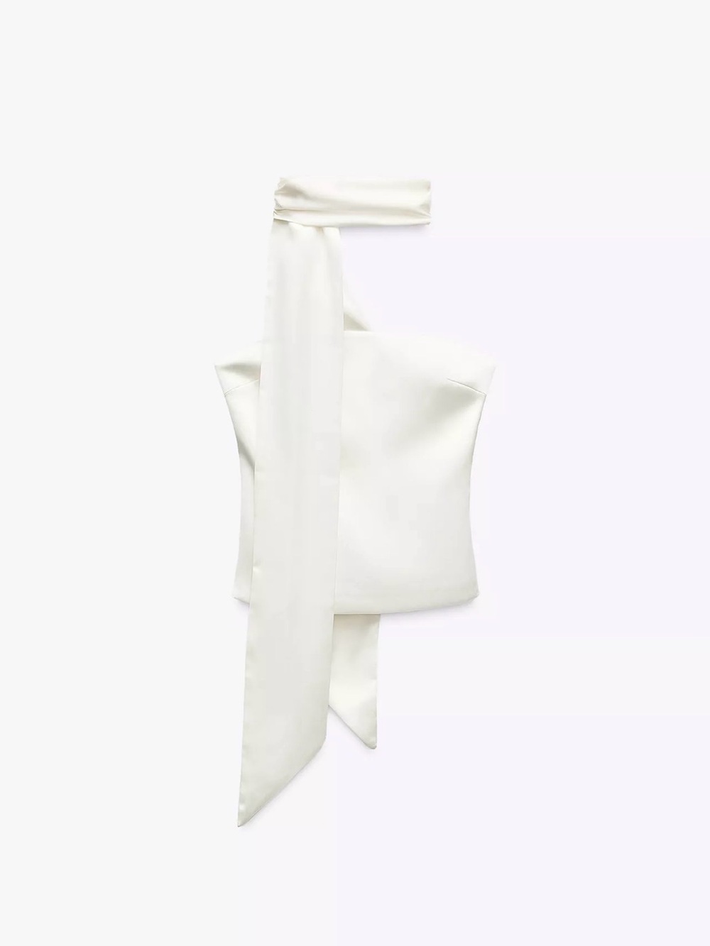 Zara satin top w scarf detail
